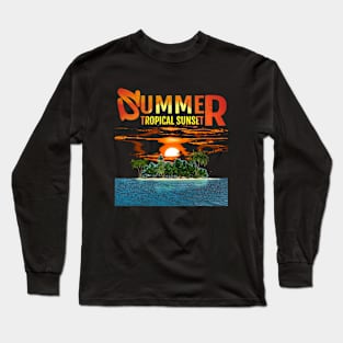 Tropical Summer Sunset Long Sleeve T-Shirt